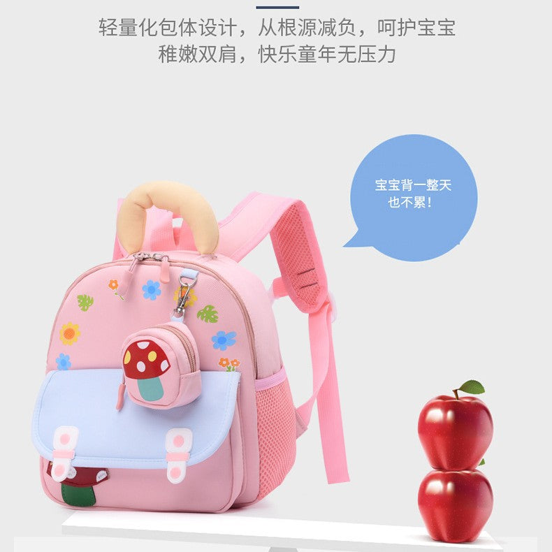 Cute Cartoon Kindergarten Backpack for Kids 3-6 Years Old, Lightweight and Breathable with Fun Design for School