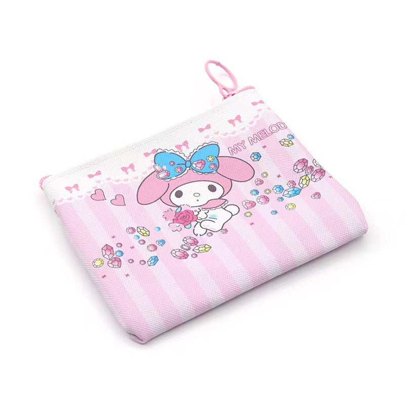 Cute My Melody Mini Wallet for Kids and Students with Drawstring Design and Cartoon Print