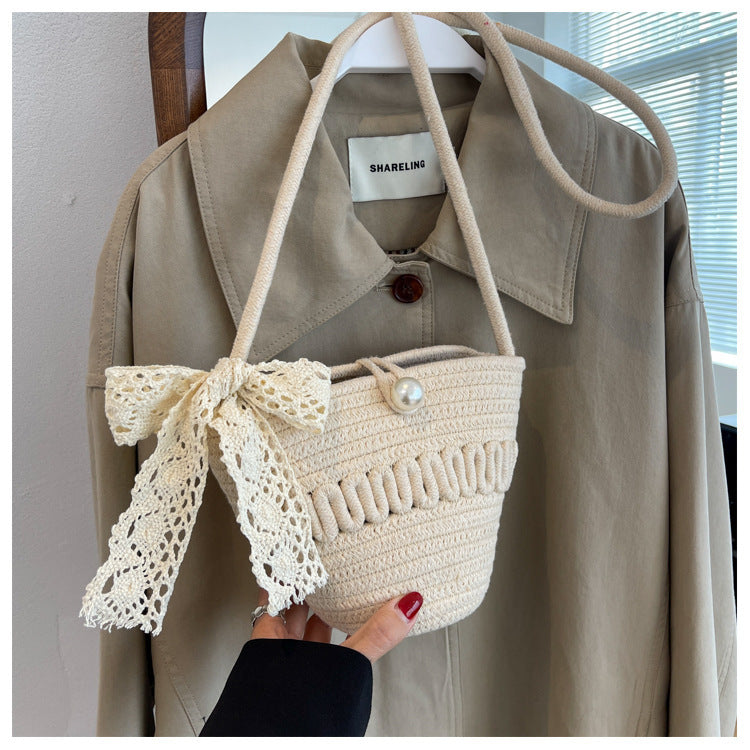 Summer New Woven Bag Women's Fashion All-Match Portable Crossbody Shoulder Bag