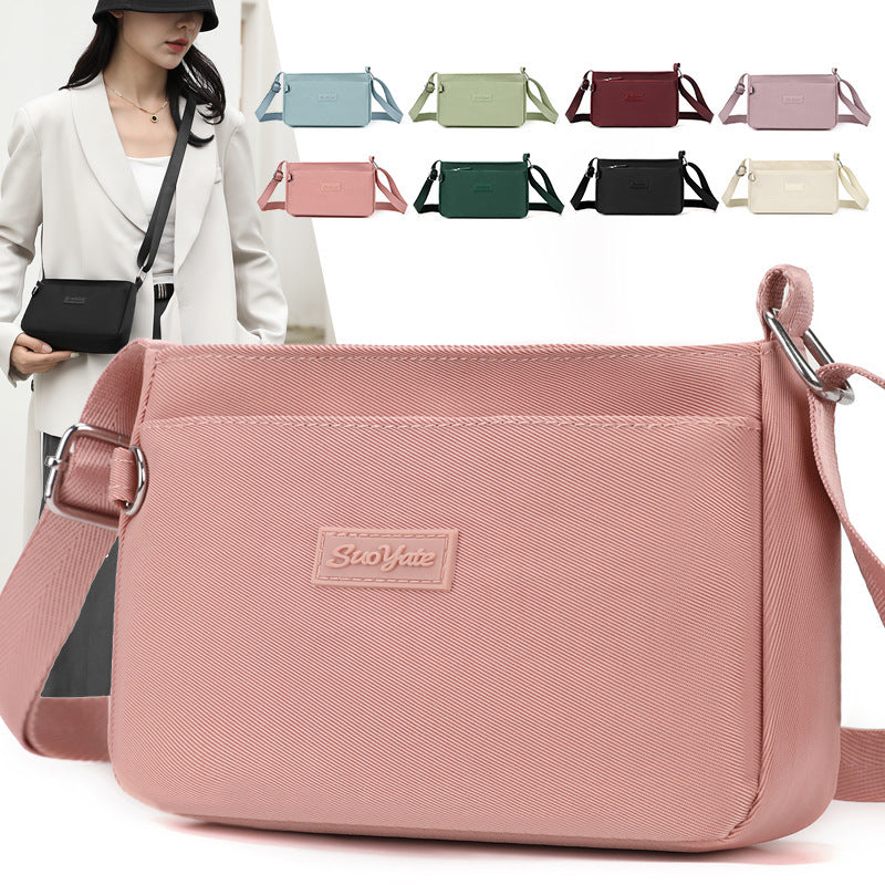 New Nylon Crossbody Bag for Women, Fashionable Horizontal Shoulder Bag with Zipper Closure and Multiple Inner Pockets