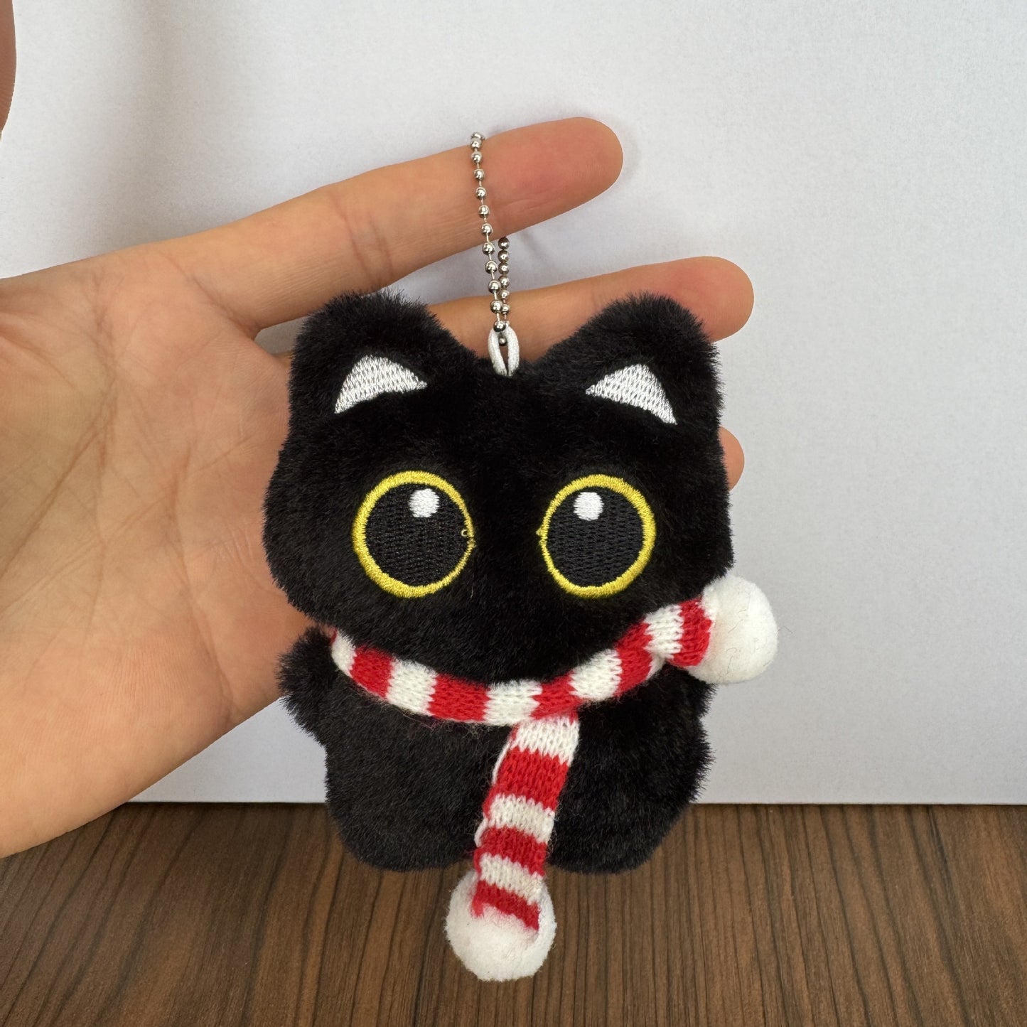 Cartoon Black Cat Doll Plush Doll Pendant Kitty Toy Ornaments Cute Gift Squeaky Bag Accessories