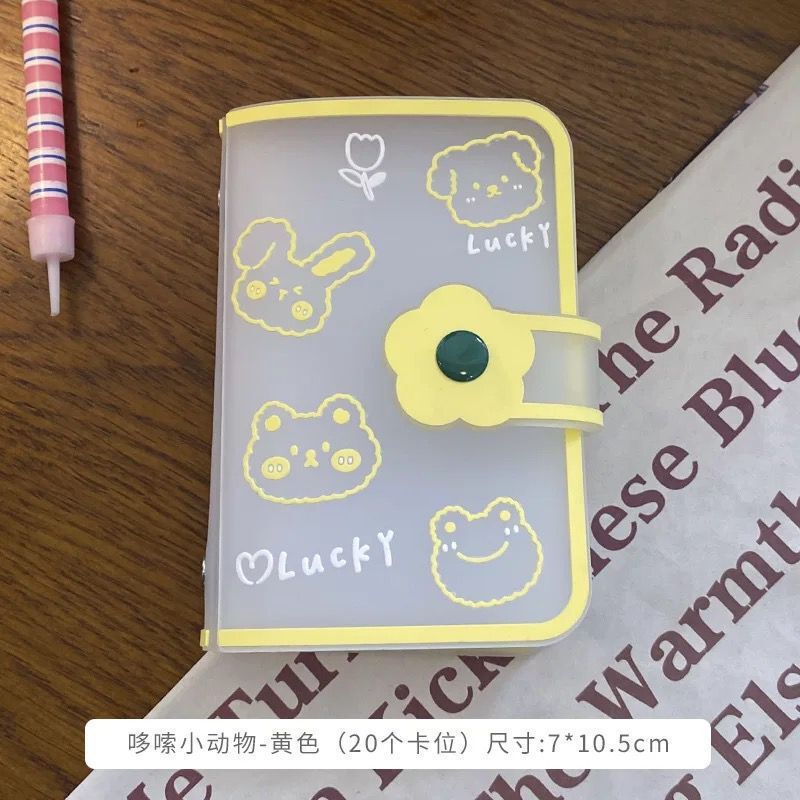 Women's Wallet Transparent Cute Cartoon Animal Card Holder Ultra-Thin Multi-Card-Slot Student Daily Anti-Degaussing Storage Card Holder