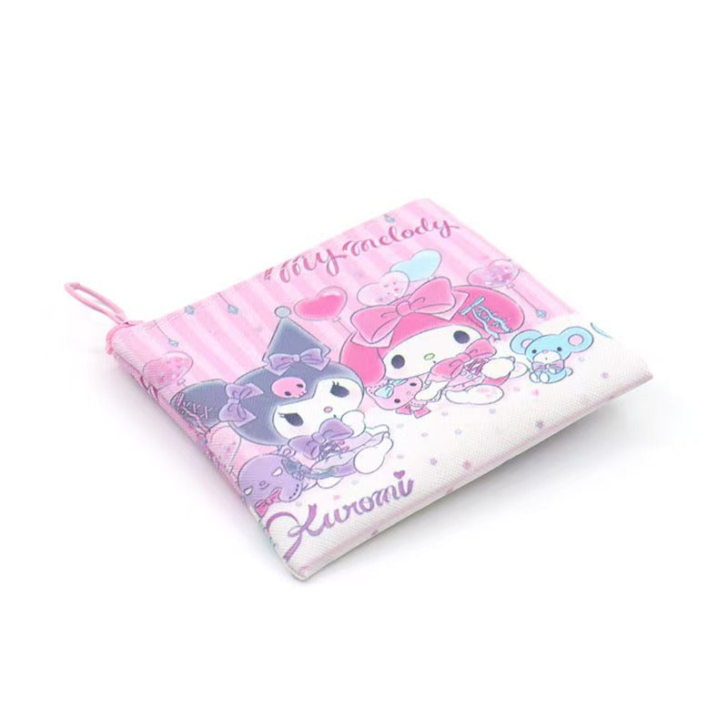 Cute My Melody Mini Wallet for Kids and Students with Drawstring Design and Cartoon Print
