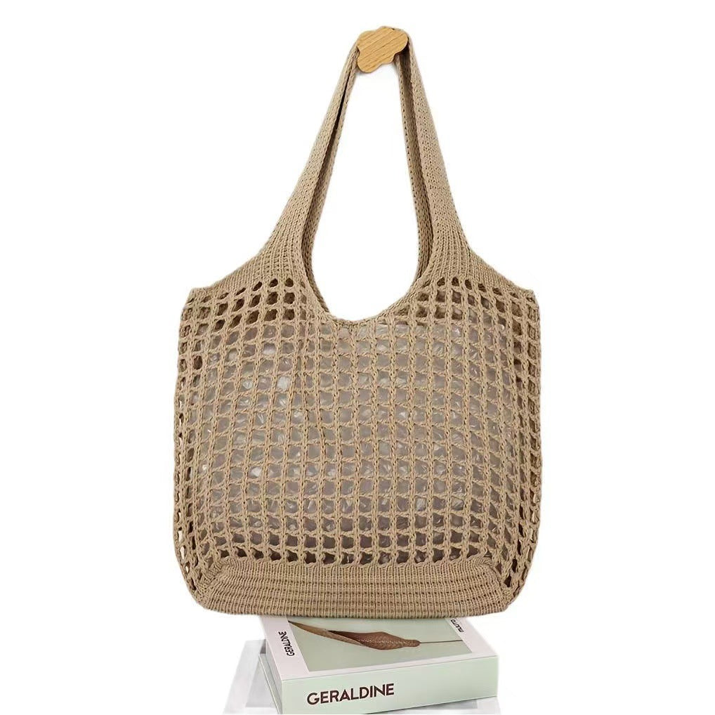 Cute Cloud Knitted Shoulder Bag Women's Large Capacity Woven Tote Bag