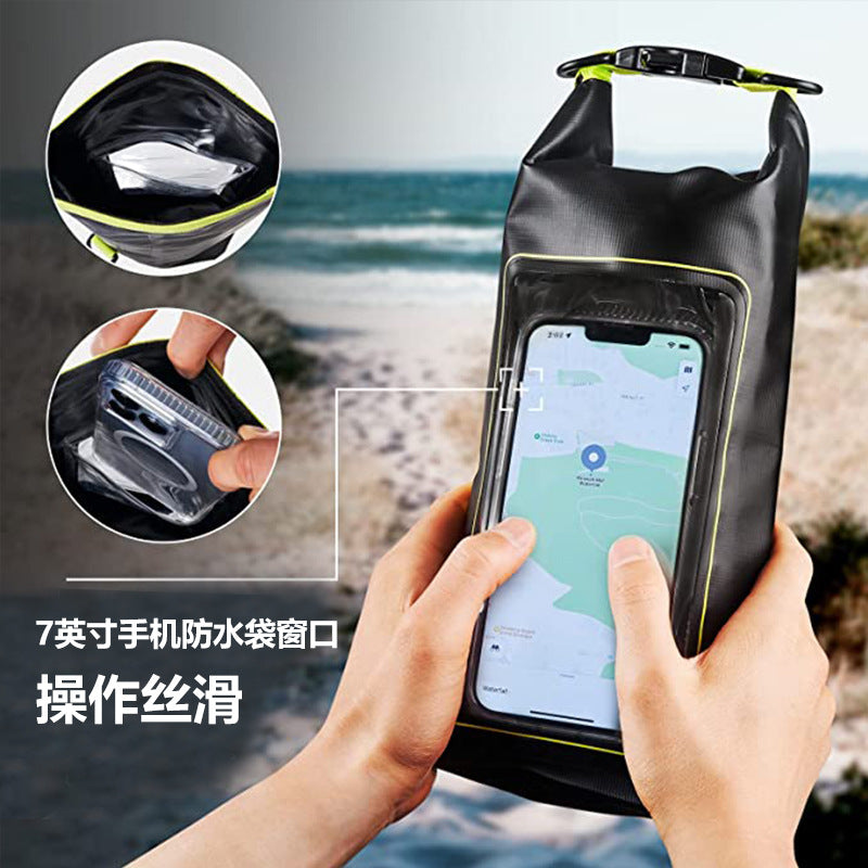 2L Waterproof Crossbody Bag with Touchscreen Phone Pocket for Outdoor Swimming and Hiking
