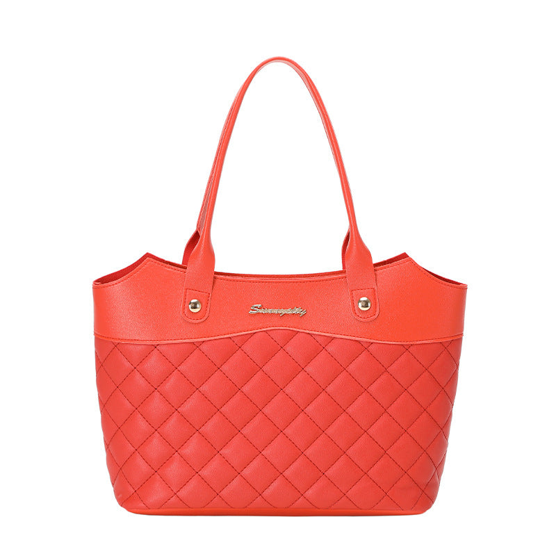 Stylish Quilted Tote Bag for Women with Elegant Embroidery Design and Spacious Interior