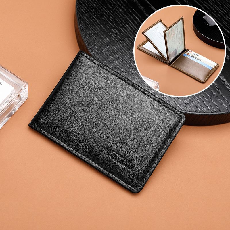 Retro Leather Driving License Leather Case Men's Multi-Functional Certificate Card Holder Motor Vehicle Card Holder Ultra-Thin Driving License Clip