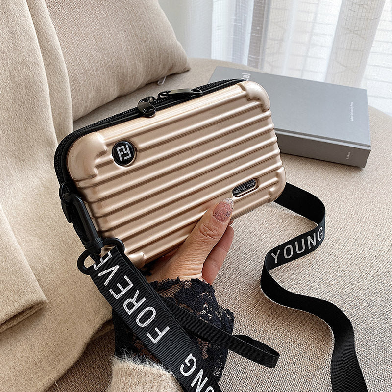 Stylish PC Hard Shell Cosmetic Bag with Adjustable Strap, Waterproof and Lightweight Travel Organizer for Everyday Use