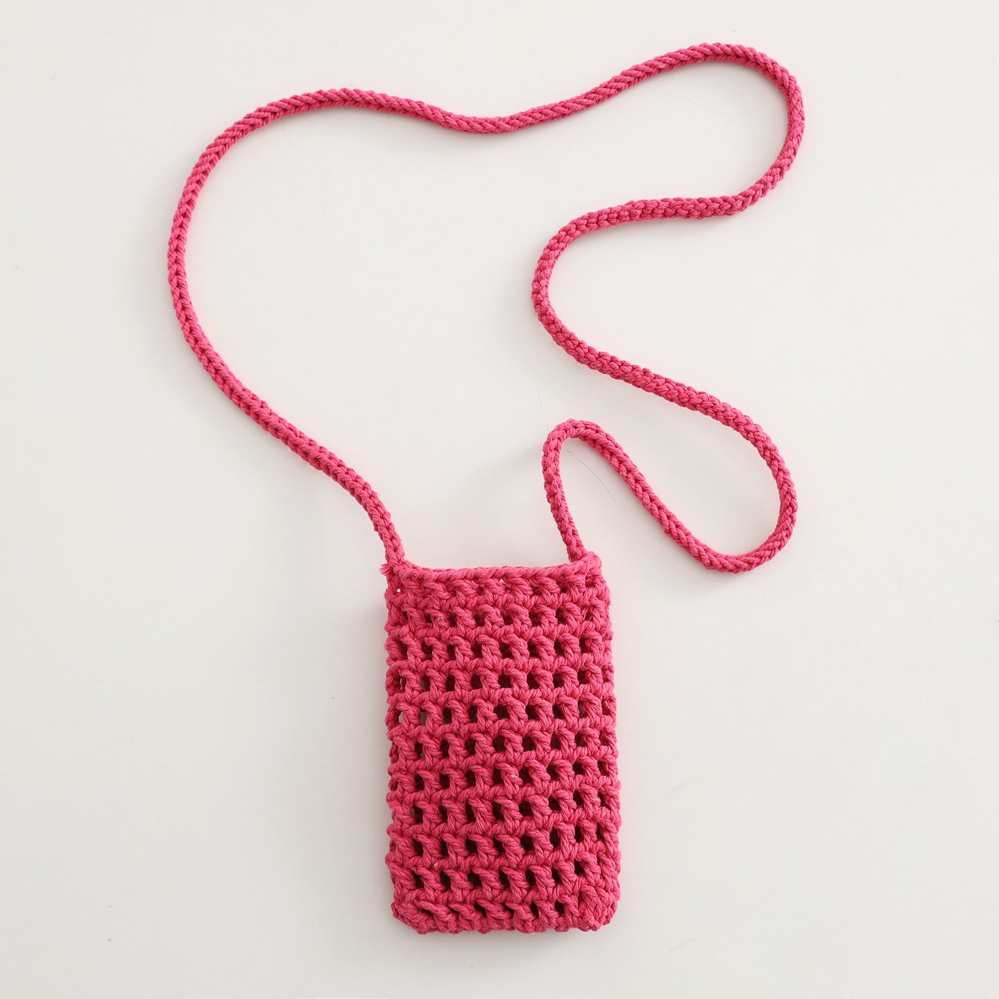 Handmade Crochet Crossbody Phone Bag with Hollow Design for Casual Everyday Use