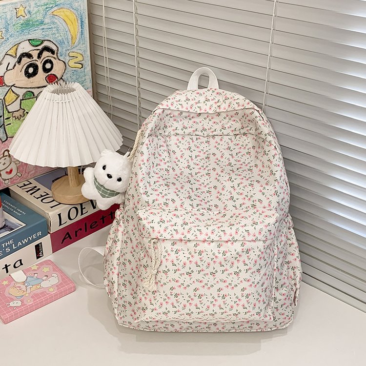 Japanese Floral Girl Backpack Childlike Cute Mori Style Style Suitable for Students' Daily Use
