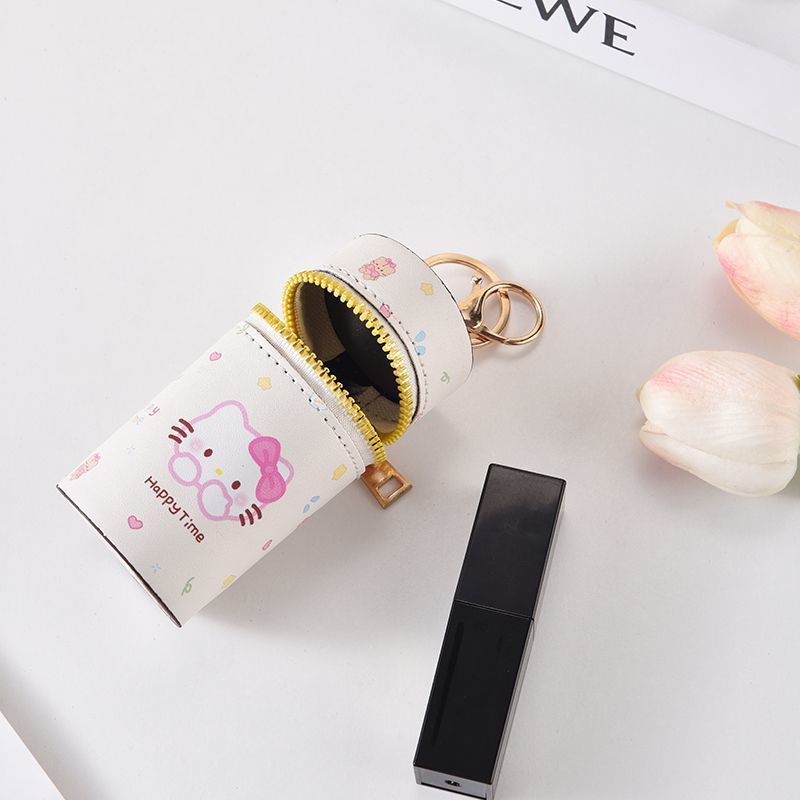 KT Earphone Bag Fashion Lipstick Pack Trendy Unique Cylinder Storage Pendant Cute Cartoon Jewelry Bag