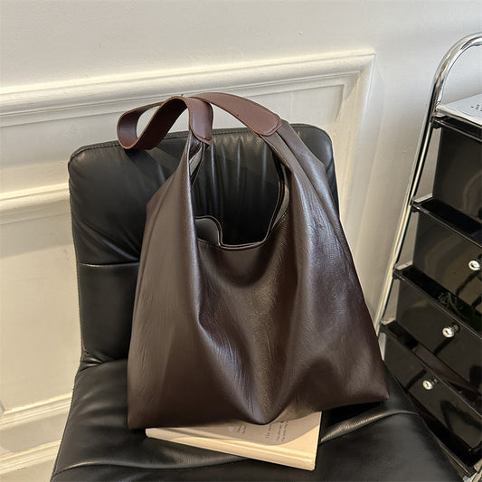 2026 New Fashion Large Capacity Tote Bag Women's Soft PU Shoulder Bag Casual Everyday Style