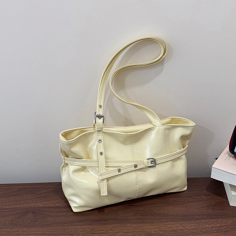 Simple PU tote large capacity shoulder bag everyday joker fashionable underarm bag