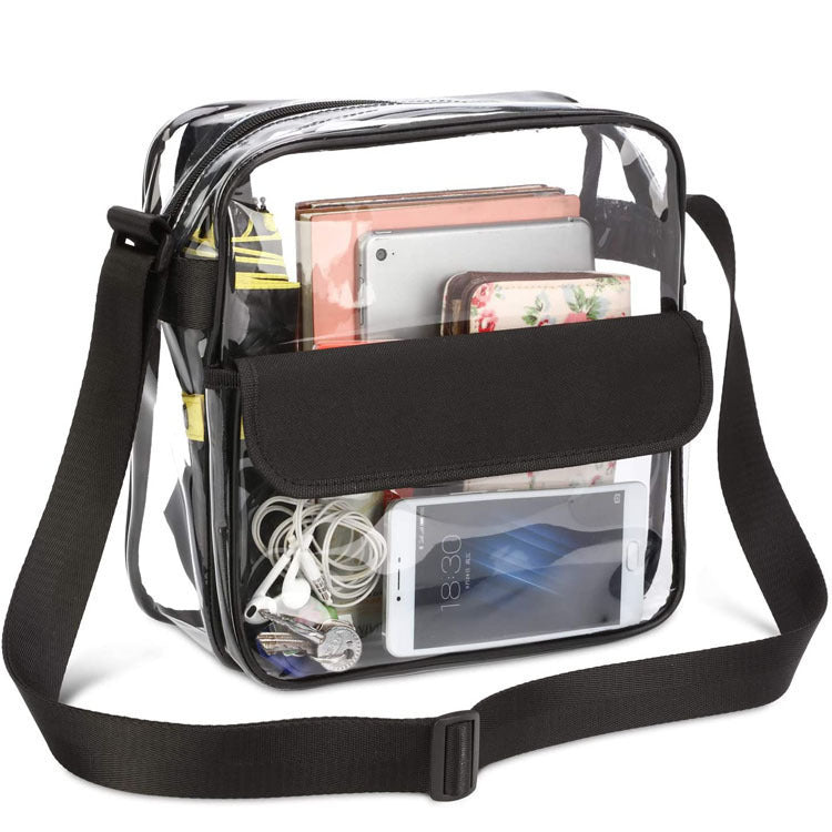 Clear PVC Crossbody Bag for Travel, Gym, Beach ¨C Multi-Functional Storage with Adjustable Strap