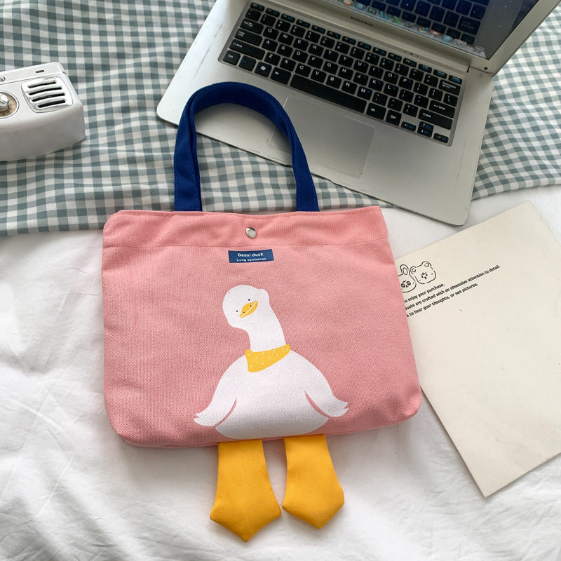 Cute Canvas Tote Bag for Women - Fashionable Small Square Shoulder Bag with Color Block Design and Magnetic Closure