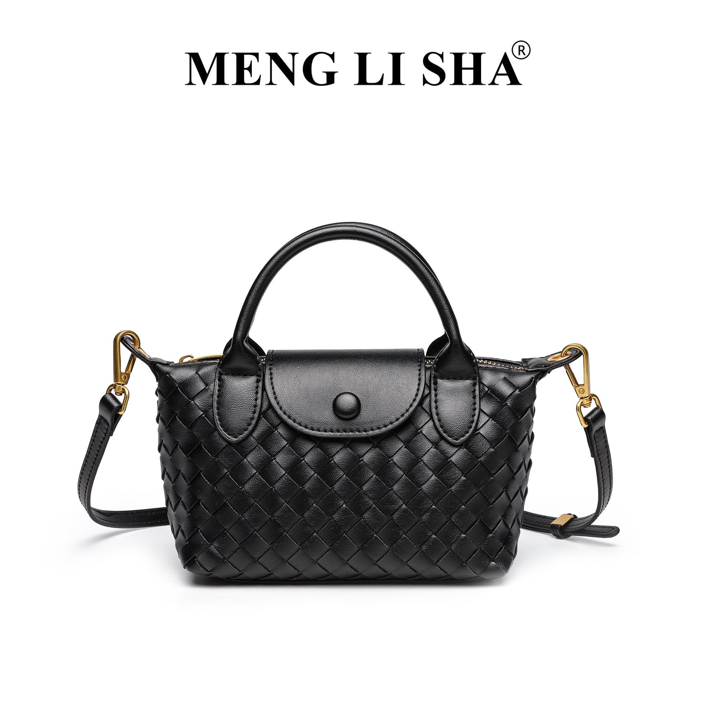 Woven Bag Women's Fashion Longchamps Bag Trendy One-Shoulder Crossbody Dumpling Bag Commuter's All-Matching Portable Small Square Bag
