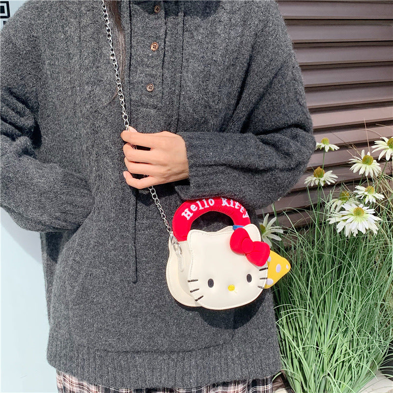 KT Mini Crossbody Bag New Cute Cartoon Design Daily Commuter Chain Bag