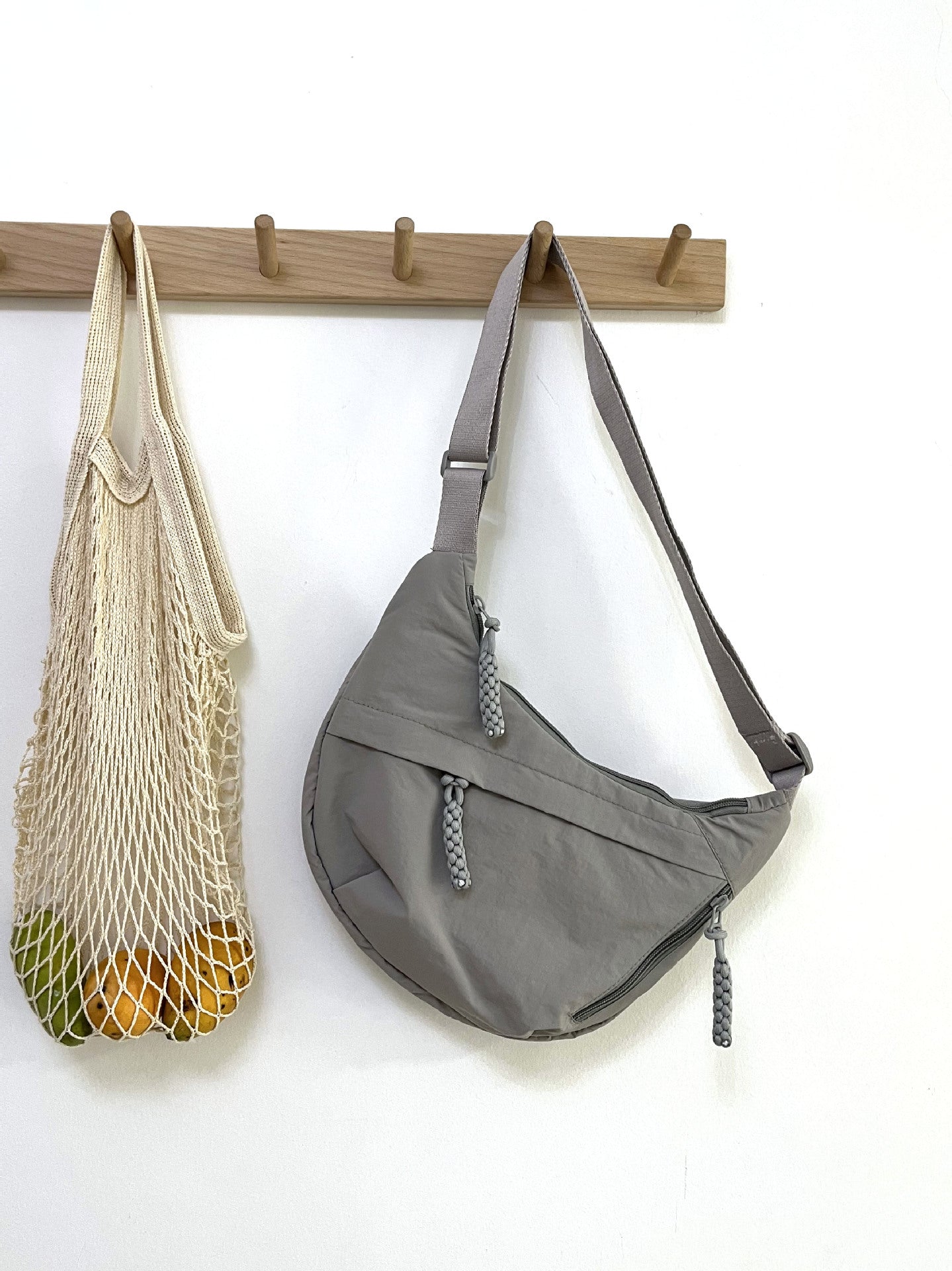 Fashion Cloth Bag Female Student Satchel Nylon Crossbody Cloth Bag Large Capacity Shoulder Bag Japanese Dumpling Bag