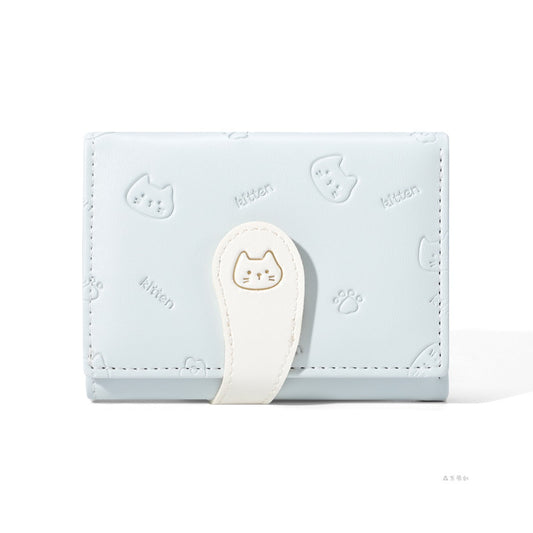 New Simple Cute Refreshing Flower Student Wallet Korean Style Fashion Short Pu Wallets for Women