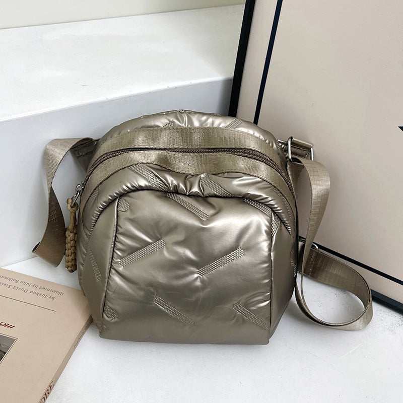 New Cotton Coat Bag for Women Cute Fashionable Shoulder Bag Casual All-Match Messenger Bag Lightweight Waterproof Nylon Cloth Bag