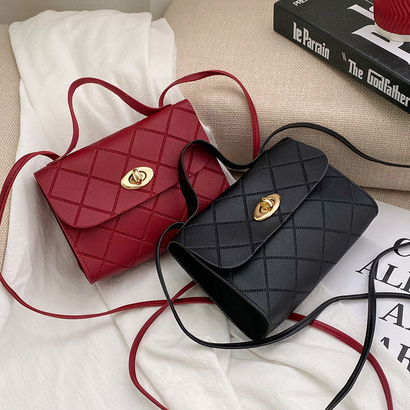 Chic Quilted Mini Crossbody Bag with Gold Clasp for Everyday Fashion