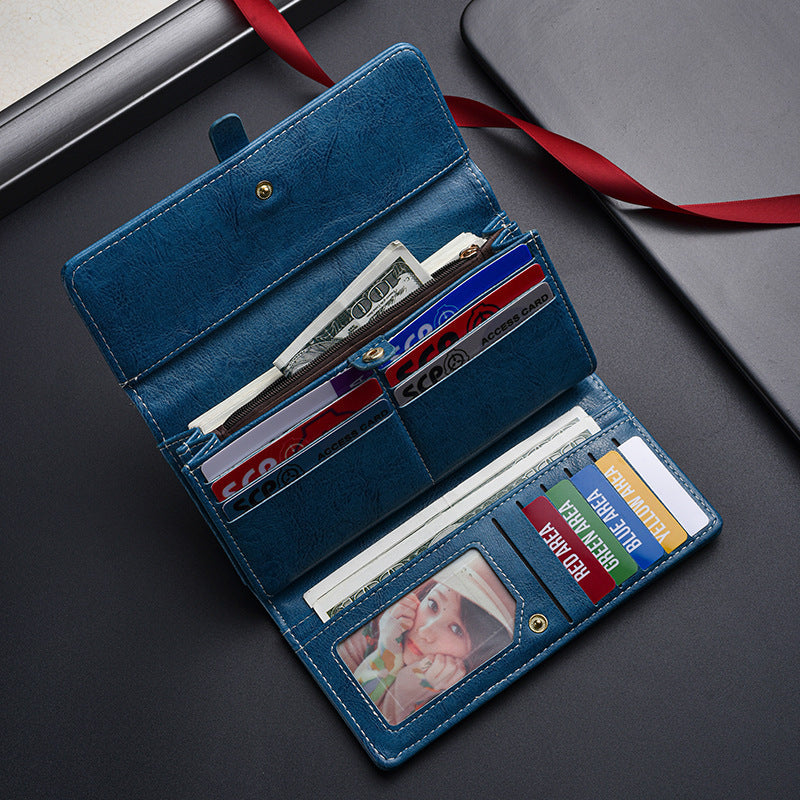 Good-looking Fashion Wallet Long Large-Capacity Wallet Ladies New Japanese and Korean Style Zipper Multifunctional Clutch