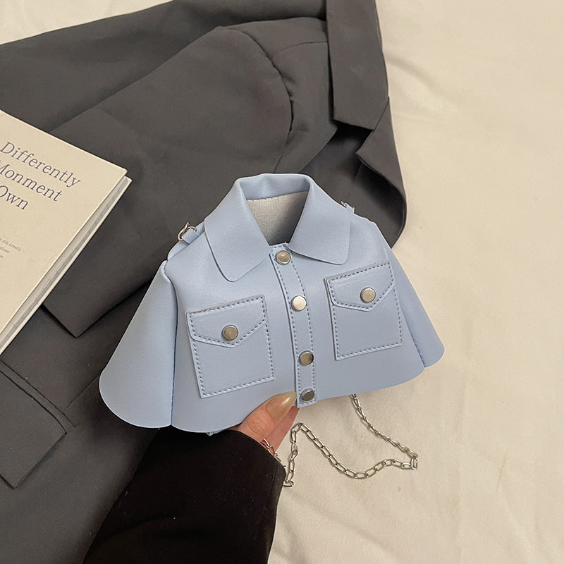 Niche Personality Design Shoulder Bag New Candy Color Fashion Shirt Bag Women's Chain Crossbody Small Square Bag