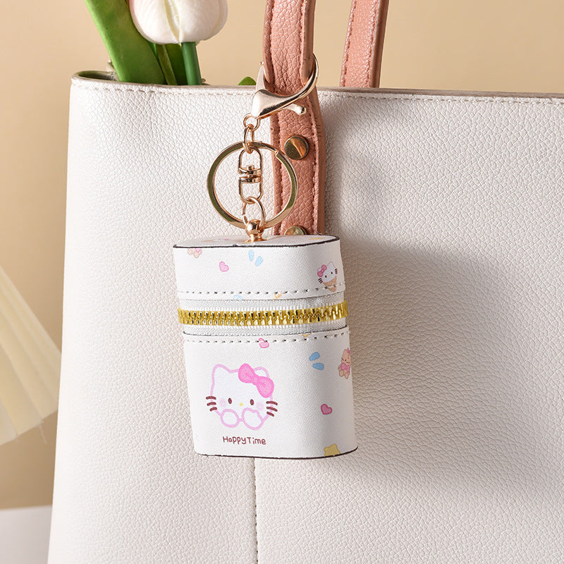 KT Earphone Bag Fashion Lipstick Pack Trendy Unique Cylinder Storage Pendant Cute Cartoon Jewelry Bag
