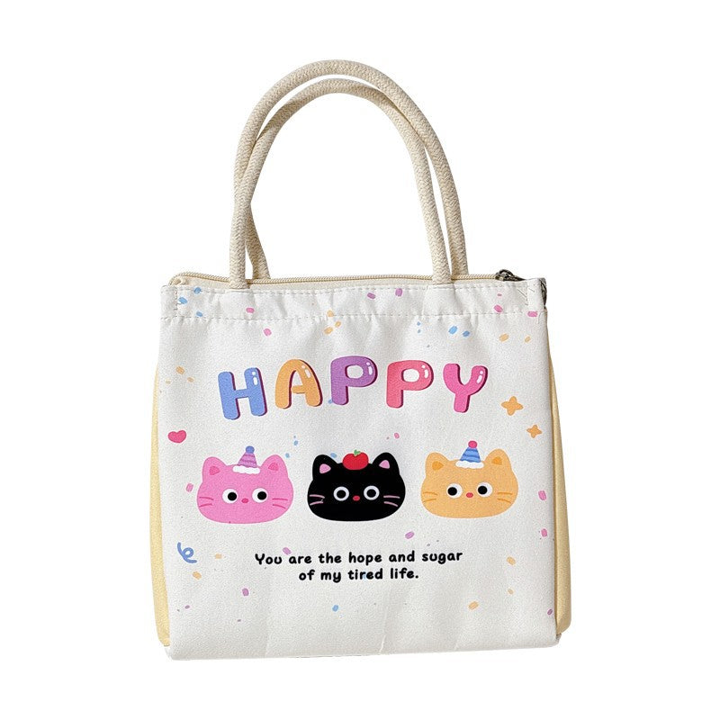 Tote Bag Good-looking Lunch Bag Female Cute Student Lunch Box Bag Rice Bag Insulated Lunch Box