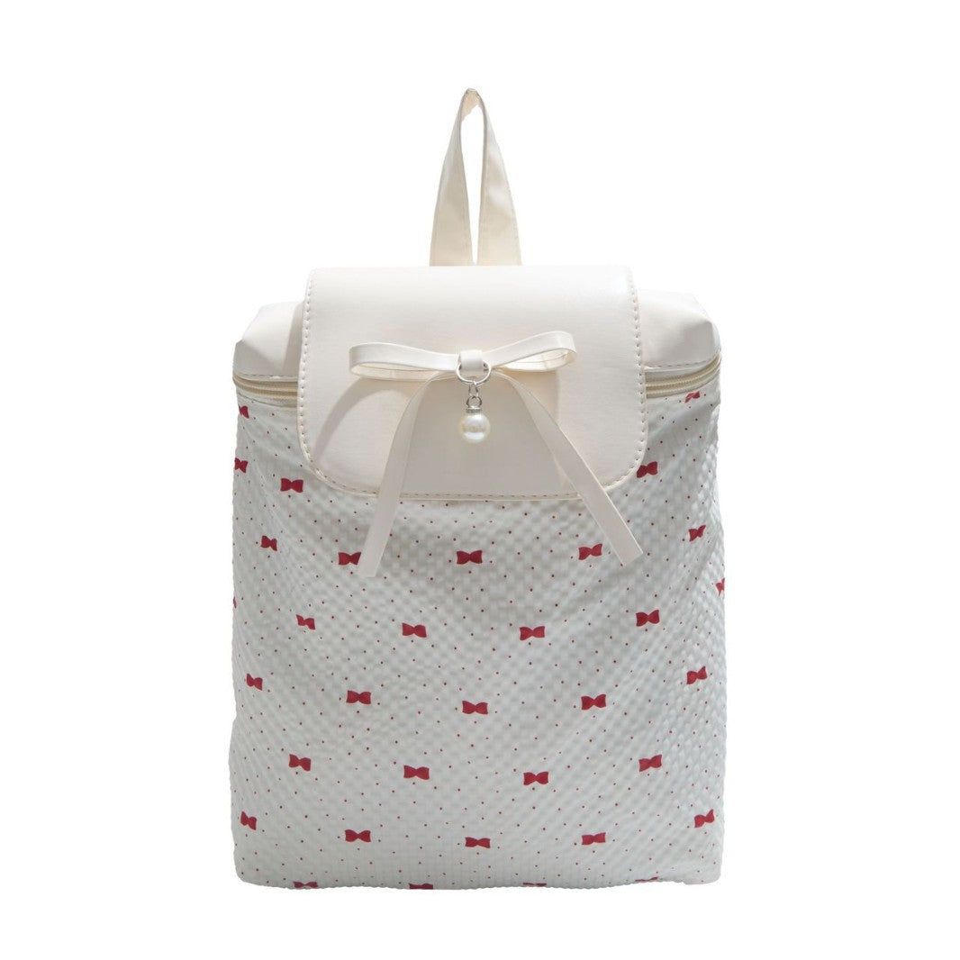 Large Capacity Fashion Backpack Women's New Travel Student Schoolbag Bow Design Practical Inner Bag