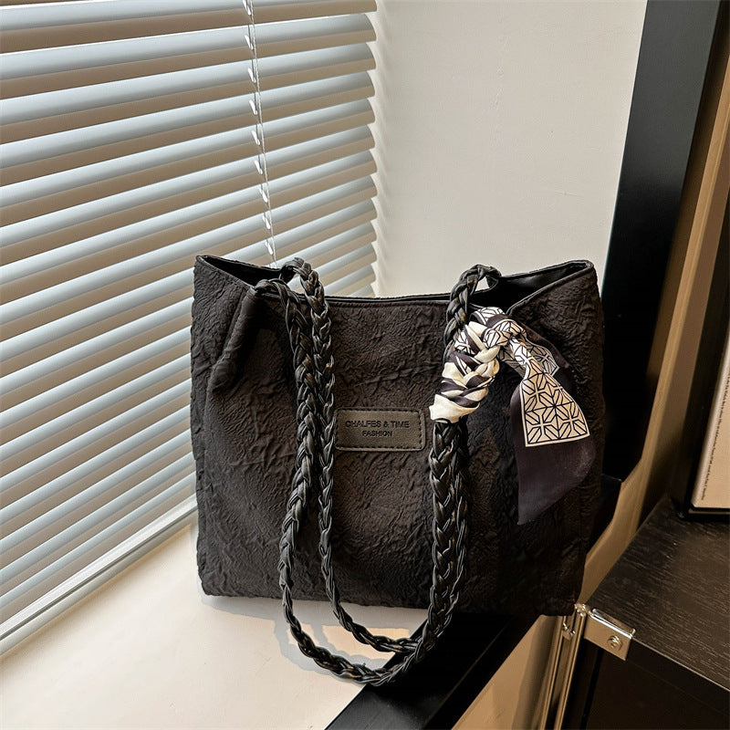 Women's Large Capacity Bag Spring and Summer New All-Match Commute Shoulder Bag College Student Class Tote Bag