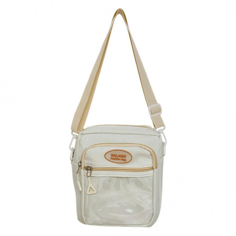 Cute Fashion Crossbody Bag with Multiple Pockets and Cartoon Badges for Daily Use