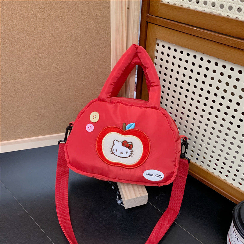 Women's Cross-Body Bag Handbag Cute Hello Kitty Apple Shape Storage Bag Cosmetic Bag Coin Purse