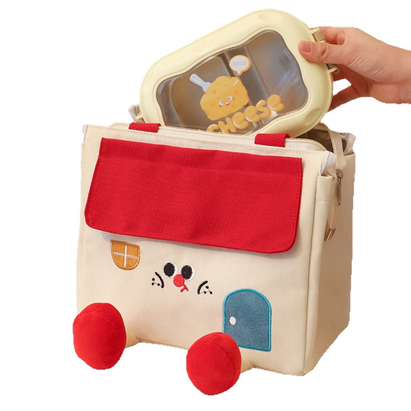 Cute House-shaped Insulated Lunch Bag with Portable Design for Work and Picnics