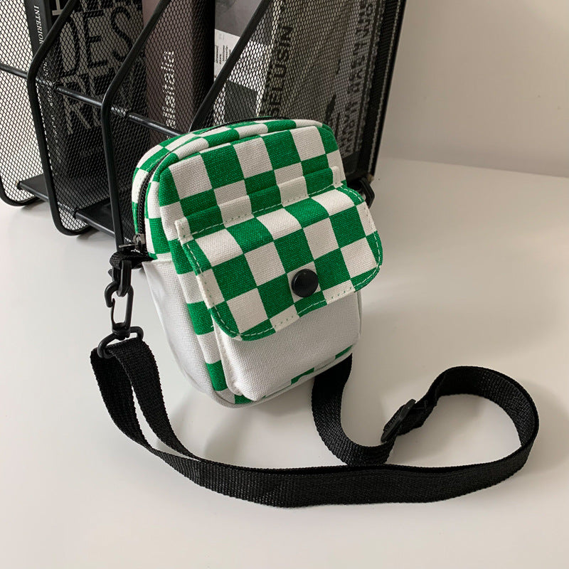 New Retro Color Plaid Bag Women's Simple Trendy College Style Messenger Bag