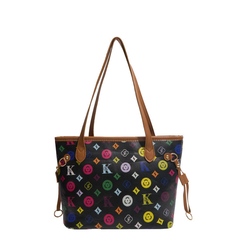Printed Tote Women's New Trendy Fashion Joker Simple Shoulder Bag