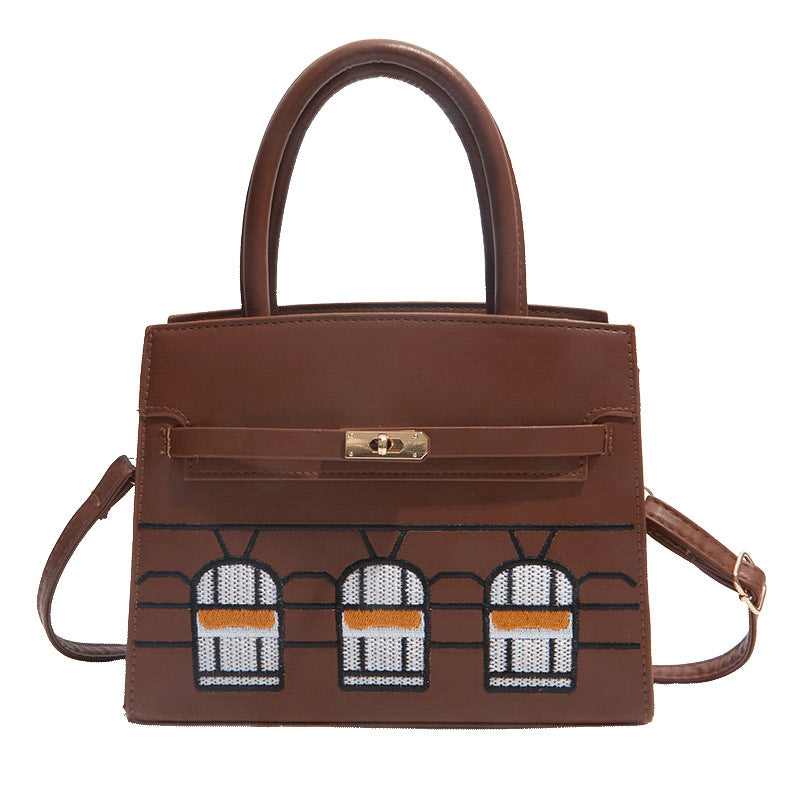 Spring New Small House Bag Women's High-Grade One-Shoulder Crossbody Portable Commuter Contrast Color Bag