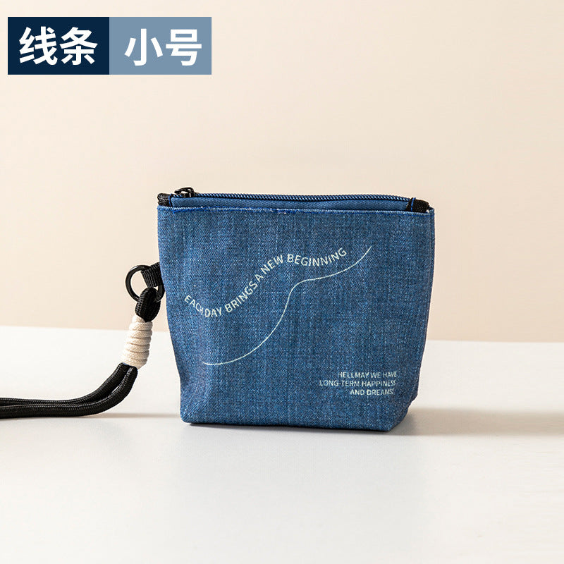 New Denim Coin Purse Multi-Functional Storage out Portable Cosmetics Storage Bag Mini Anytime Small Saddle Bag
