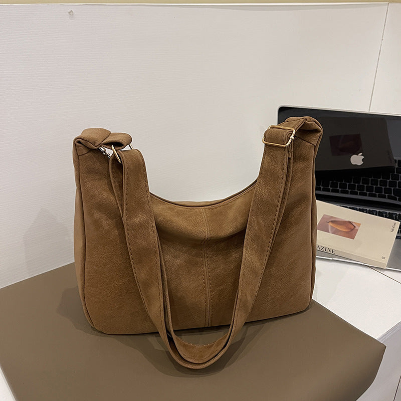 Retro Chic Large Capacity Tote Bag for Women, Casual Urban Style with Zipper Closure and Adjustable Strap