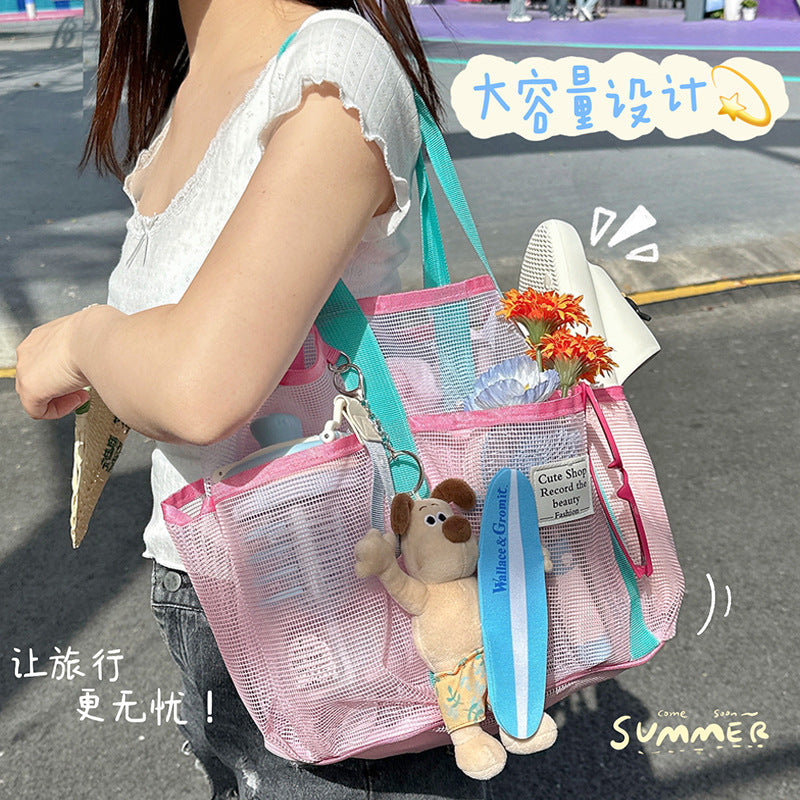 Hollow Swim Bag Large Capacity Beach Bag Girls Storage Beach Beach Bag Foldable Shopping Bag