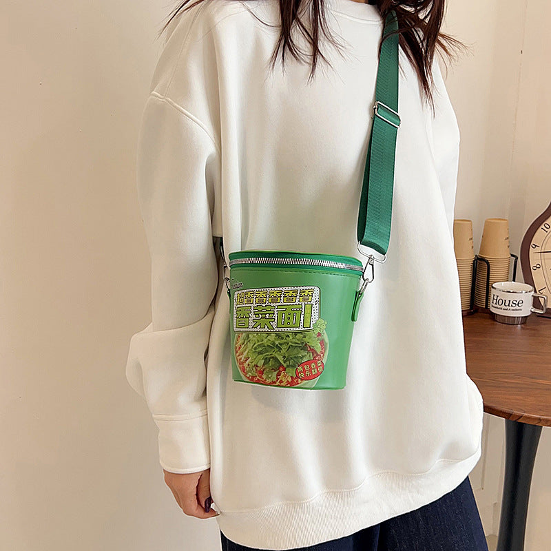 Fashion Braised Beef Noodle Women's Bag New Korean Style Personalized All-Match Instant Noodles Container Shoulder Bag