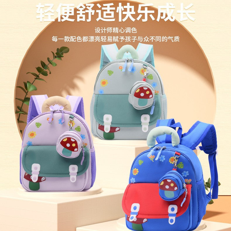 Cute Cartoon Kindergarten Backpack for Kids 3-6 Years Old, Lightweight and Breathable with Fun Design for School