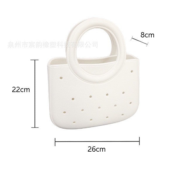 Eva Beach Bag Outdoor Seaside Vacation Ring Handbag Large Capacity Breathable Women's Shoulder Hole Bag
