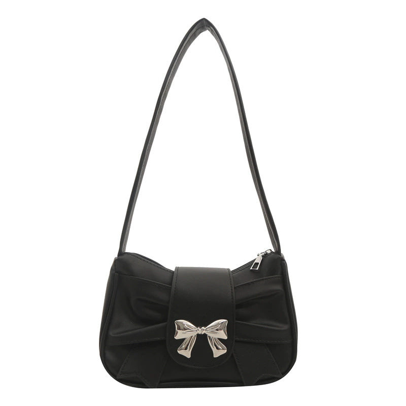 French Style Mini Crossbody Bag with Bow Detail, Trendy Casual Square Shape for Daily Wear