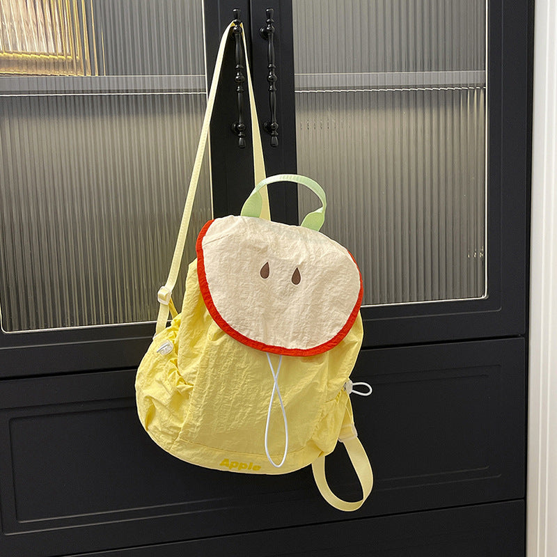 Cute Color-block Mini Backpack for Women, Waterproof Campus Style with Drawstring Design and Front Pocket