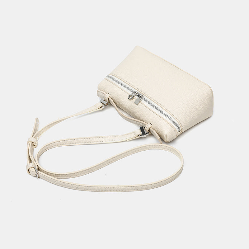 Lunch Box Bag PU Leather Women's Simple All-Match Shoulder Crossbody Box Bag Niche Temperament Women's Bag