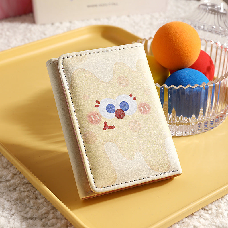 Cute Cartoon Burger Wallet for Women and Men, 3-Fold PU Coin Purse with Anti-Theft Features, Perfect for Daily Use and Students