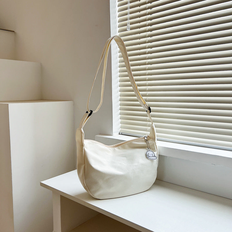 Dumpling Bag Men and Women Korean Shoulder Simple Pure Color Japanese Girl Students' Crossbody Bag