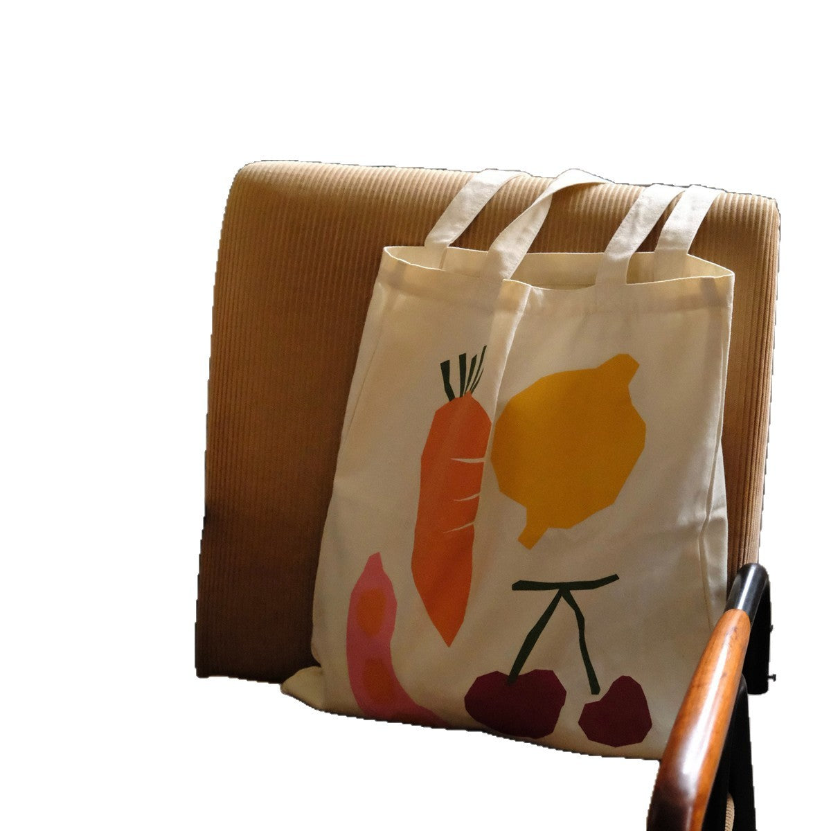 Fruit Pattern Canvas Tote Bag for Casual Travel and Everyday Use