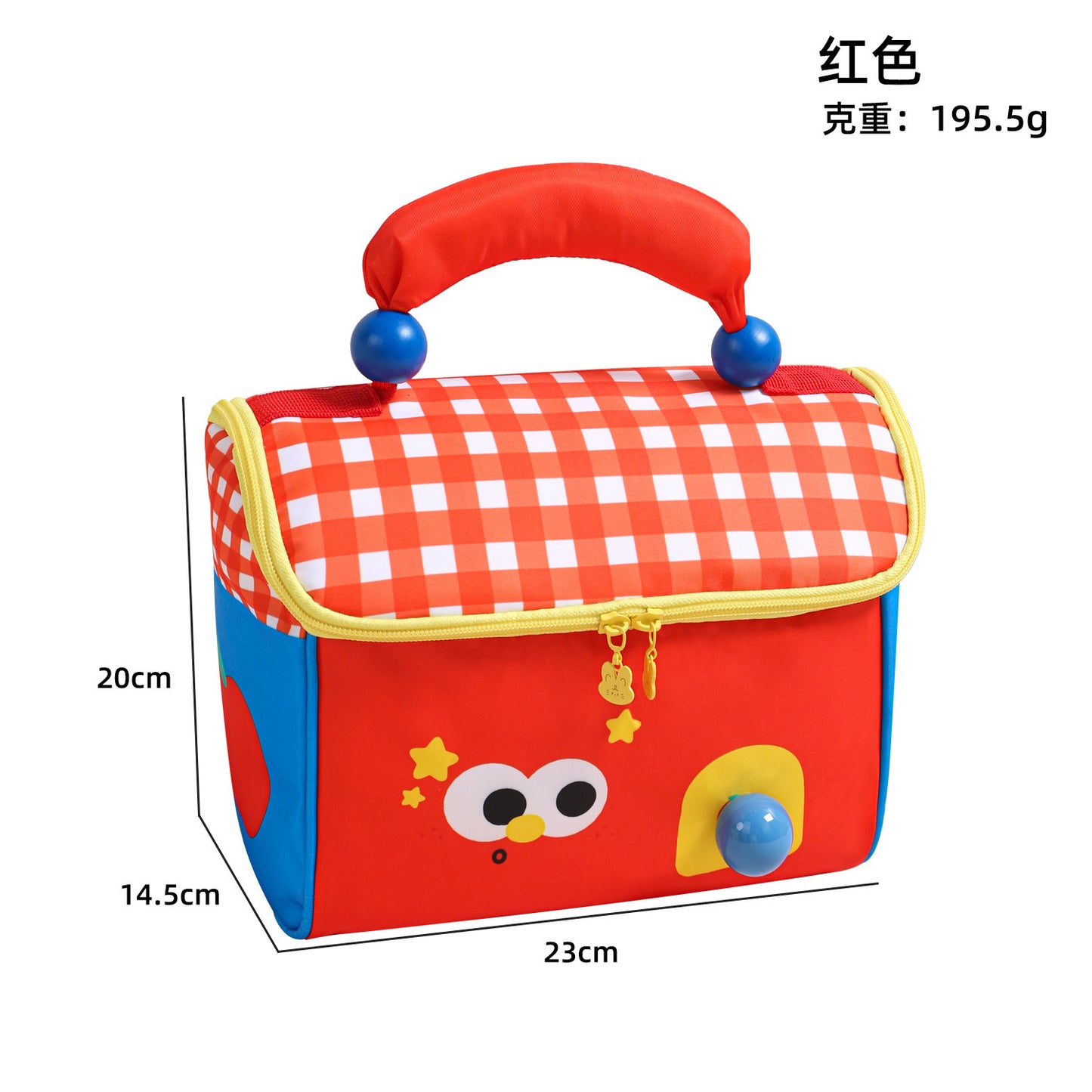 Cute Cartoon Cat Lunch Bag with Lucky Handle, Portable Insulated Food Storage Pouch for Daily Use